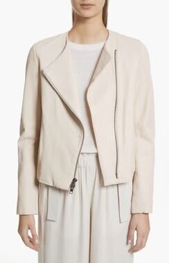 NWT Vince Lamb Leather Jacket In Rosewater